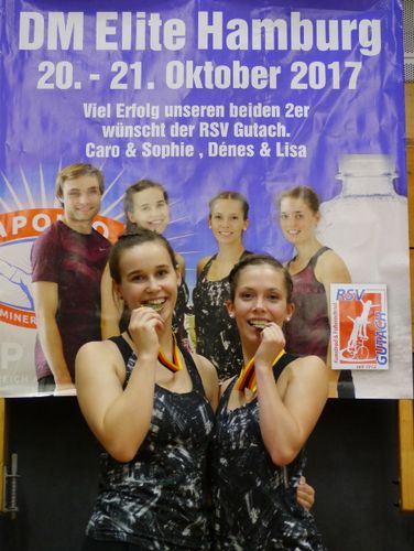 Hallenradsport DM in Hamburg (20.-21.10.2017) - Bronze im 2er Frauen für Nattmann / Wurth und weitere Top 10 Platzierungen für Badens SportlerInnen